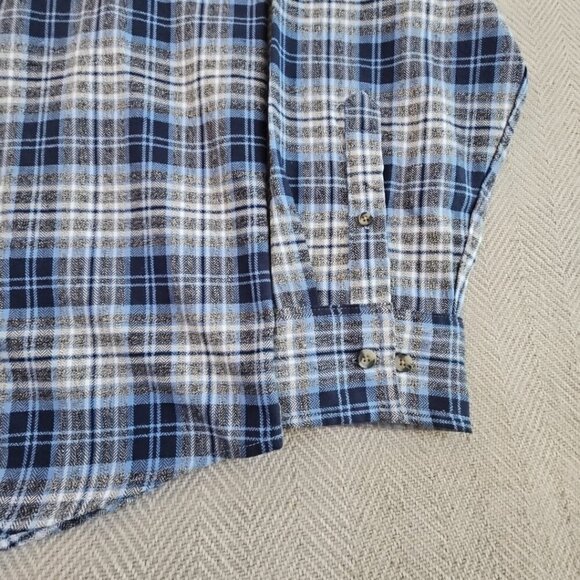 Thread & Cloth Flannel Shirt Women's XXL Blue Long Sleeve Button Down EUC - Picture 2 of 14